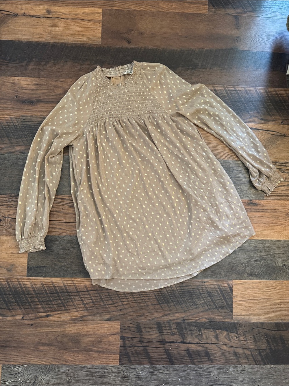 Listicle Beige Long Sleeve Dress/Top-LIKE NEW